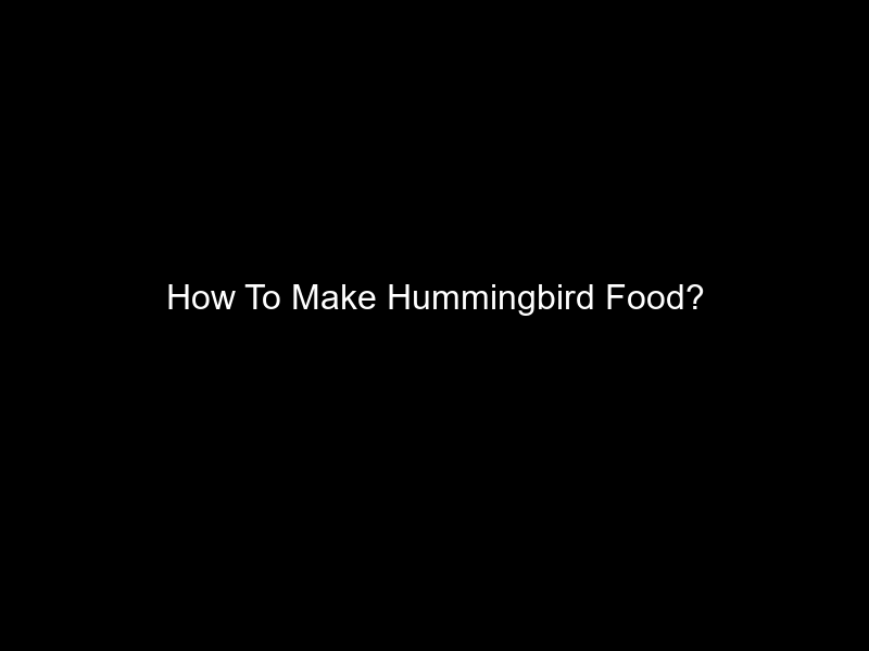 How To Make Hummingbird Food?