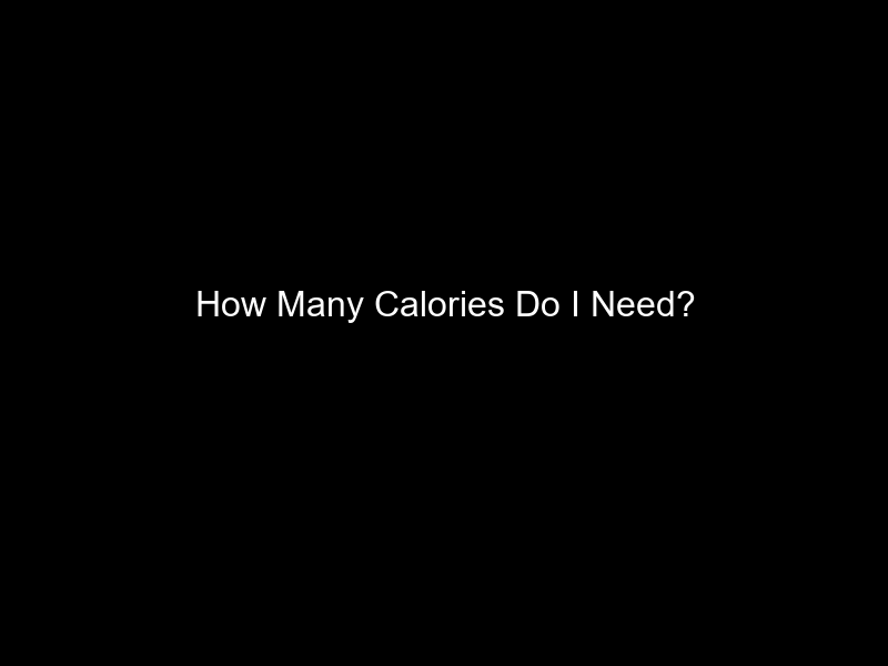 How Many Calories Do I Need?