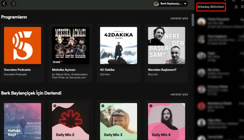 Spotify Arkadaş Aktivitesi Açma 2024