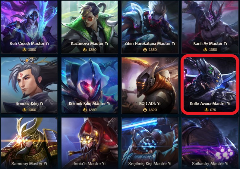 Kelle Avcısı Master Yi Kaç RP? Kaç TL