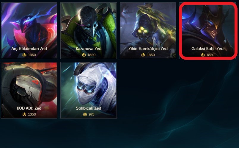 Galaksi Katili Zed Kaç RP? Kaç TL