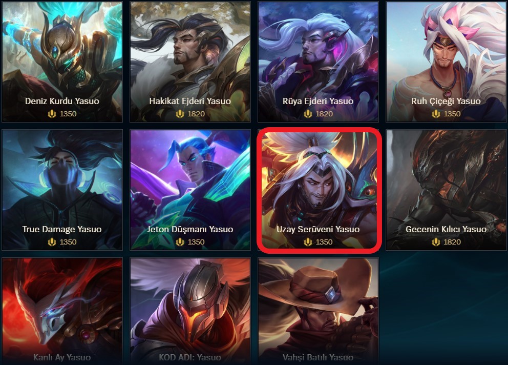 Uzay Serüveni Yasuo Kaç RP? Kaç TL