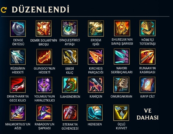 LOL Yeni itemler 2024 League of Legends Yeni Eşyalar